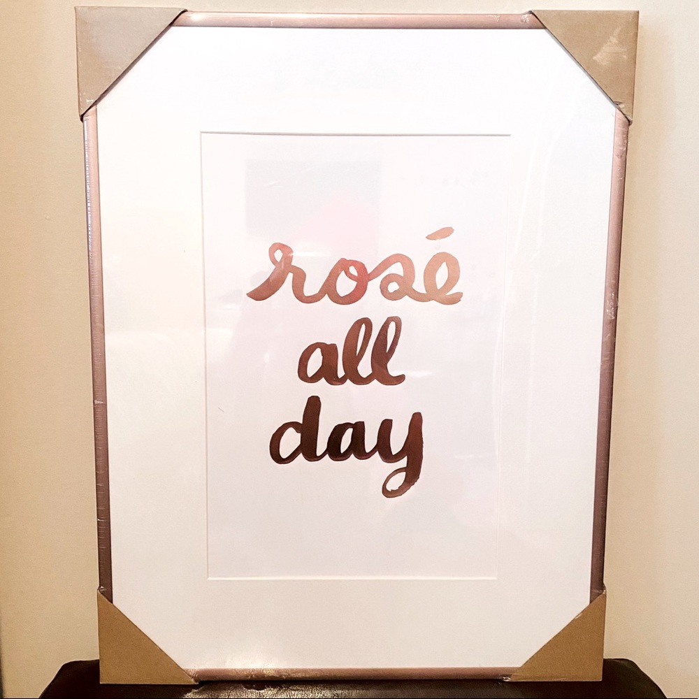 Rose gold metallic wall art
